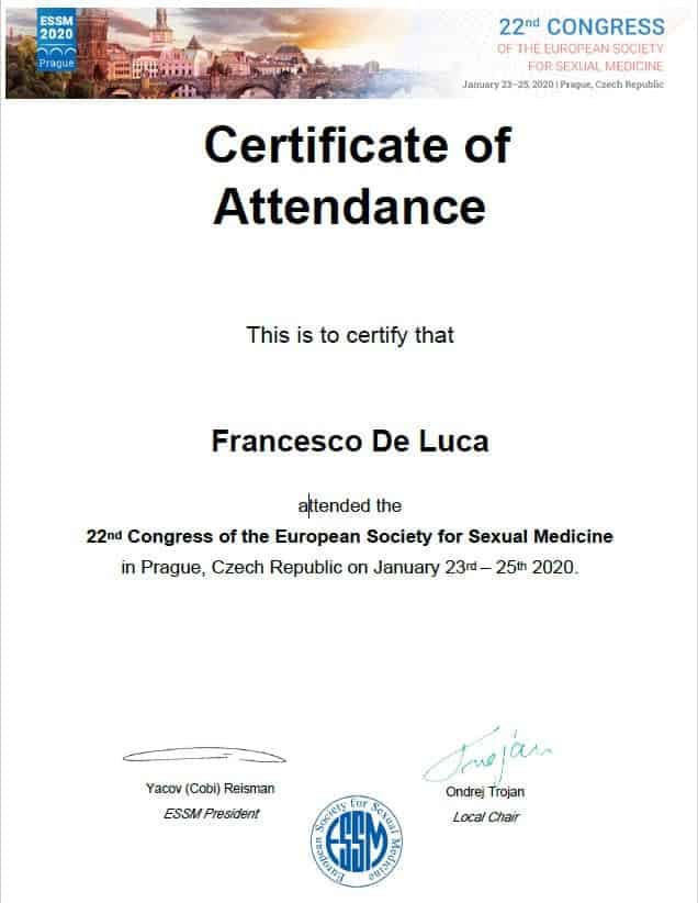 congress of the of the european society for sexual Medicine Prague 2020